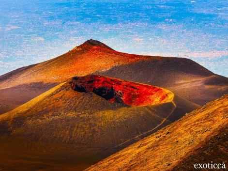 volcan etna al atardecer