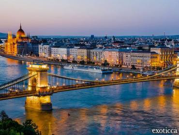 puente de budapest atardecer