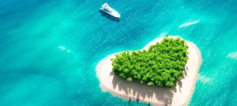 isla romántica para San Valentín