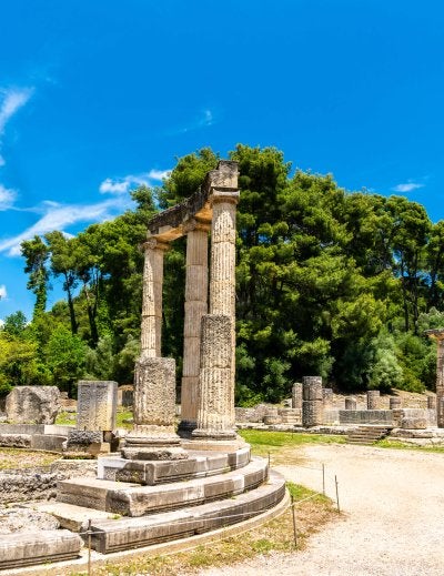 The Philippeion at the Archaeological Site of Olympia, UNESCO world heritage in Greece