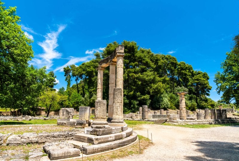 The Philippeion at the Archaeological Site of Olympia, UNESCO world heritage in Greece