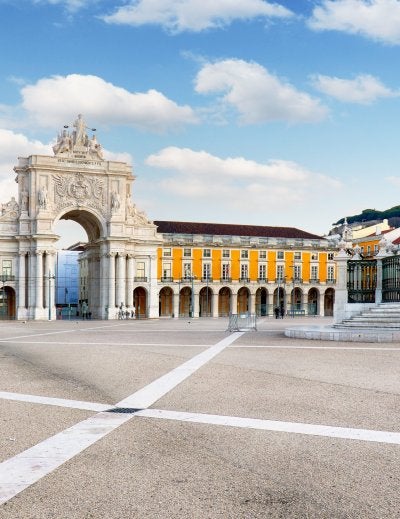 Lisbon - Rua Augusta Arch is a triumphal on Commerce Square, Portugal