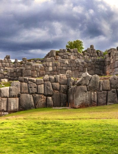 Walls of Sacsayhuaman Fortress, in Cusco, Peru