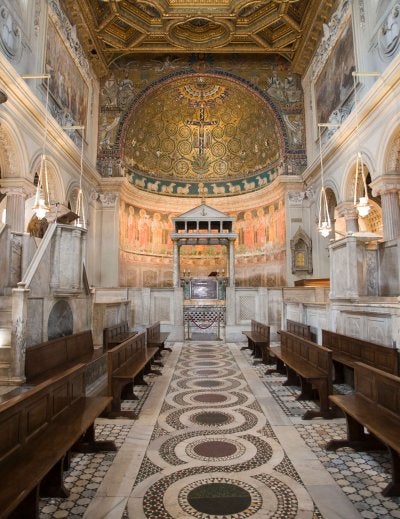 Interior of San Clemente basilica, Rome