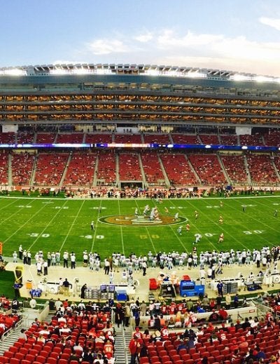 Rugby stadium filled with spectators during Six Nations match