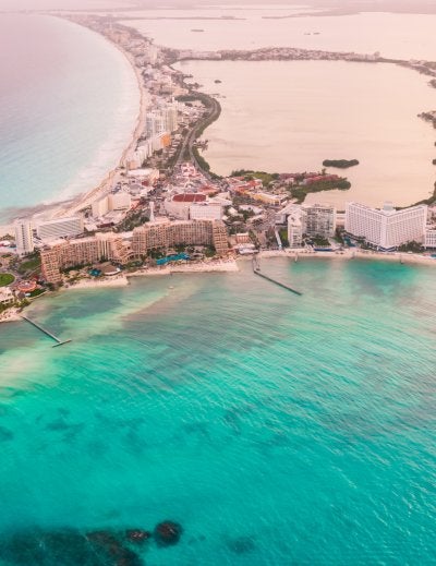 Panoramic view of Cancun Beach