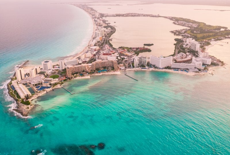 Panoramic view of Cancun Beach