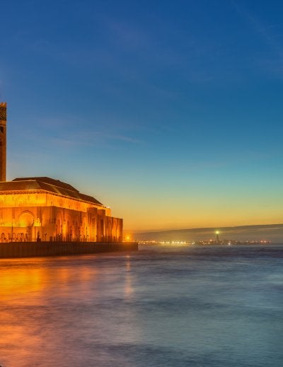 The Hassan II Mosque, the largest mosque in Morocco and the 13th largest in the world - Casablanca.
