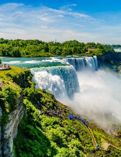 Water rushing over Niagara Falls, New York USA