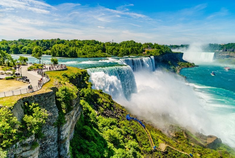 Water rushing over Niagara Falls