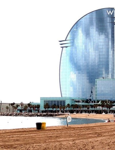 Barceloneta Beach promenade in Barcelona