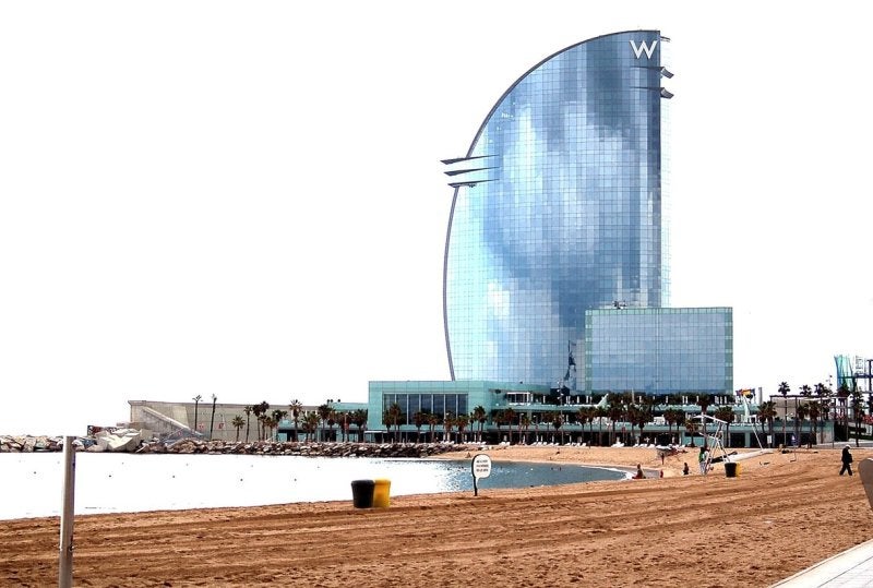 Barceloneta Beach promenade in Barcelona