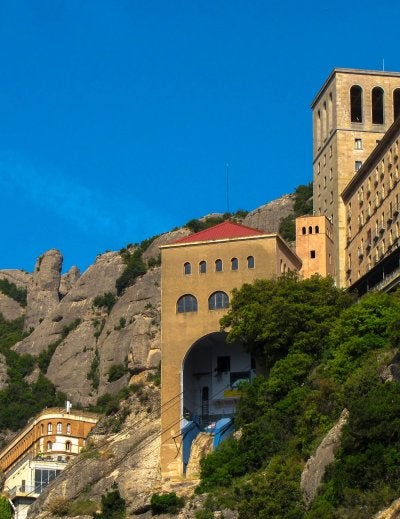 Montserrat Monastery perched among the jagged limestone peaks of Catalonia