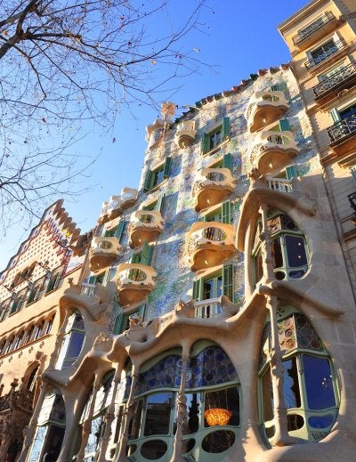 Upscale boutique storefront evoking Passeig de Gràcia's Golden Mile in Barcelona