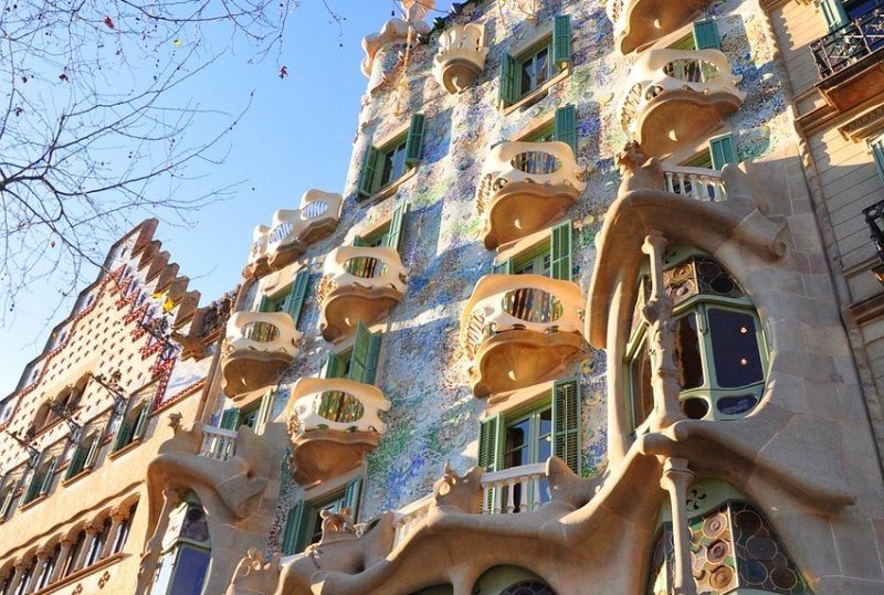 Upscale boutique storefront evoking Passeig de Gràcia's Golden Mile in Barcelona