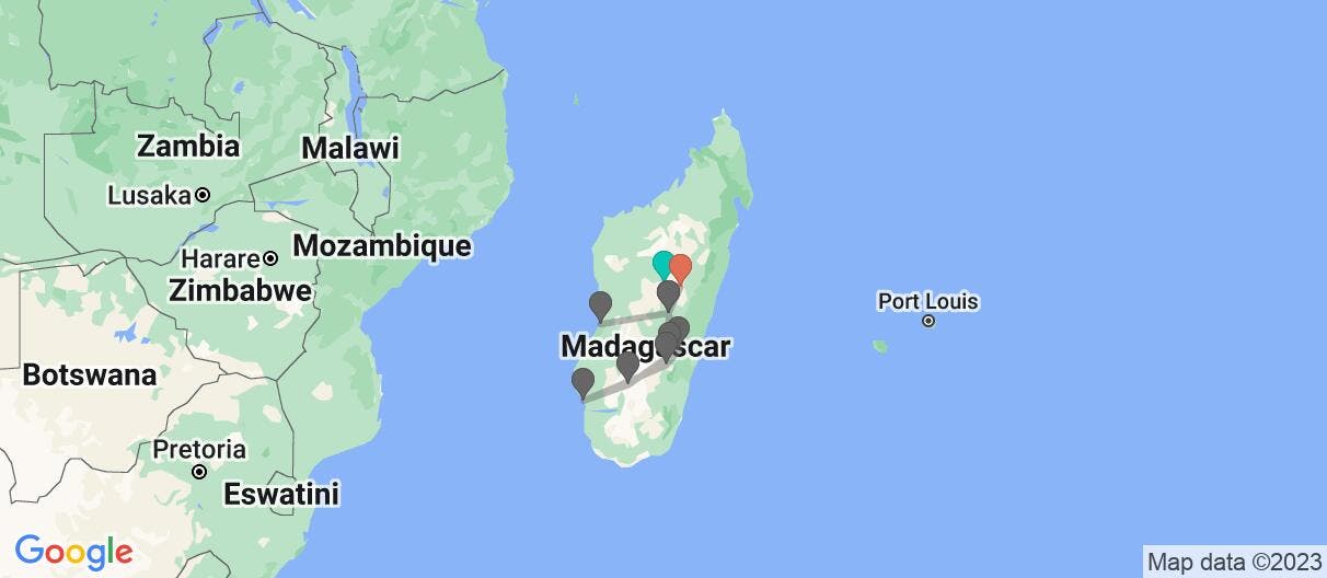 Map of The Great Red Island Road Trip