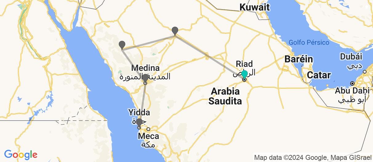 Map of Riad, misterios de Arabia y joyas nabateas