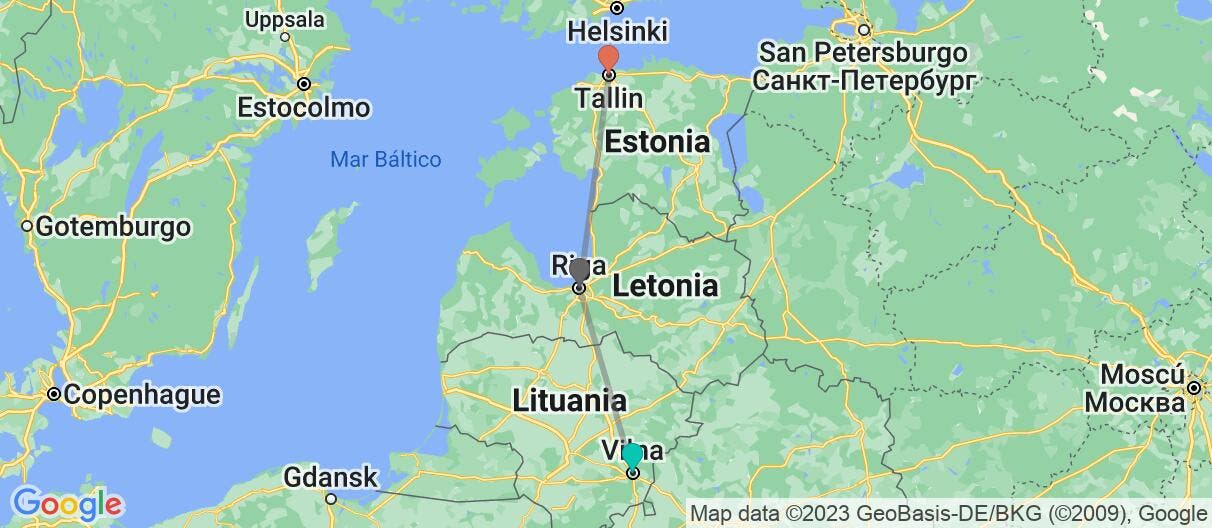 Map of Capitales de las Repúblicas Bálticas