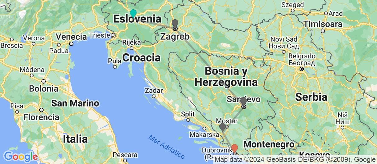 Map of El encanto de los Balcanes